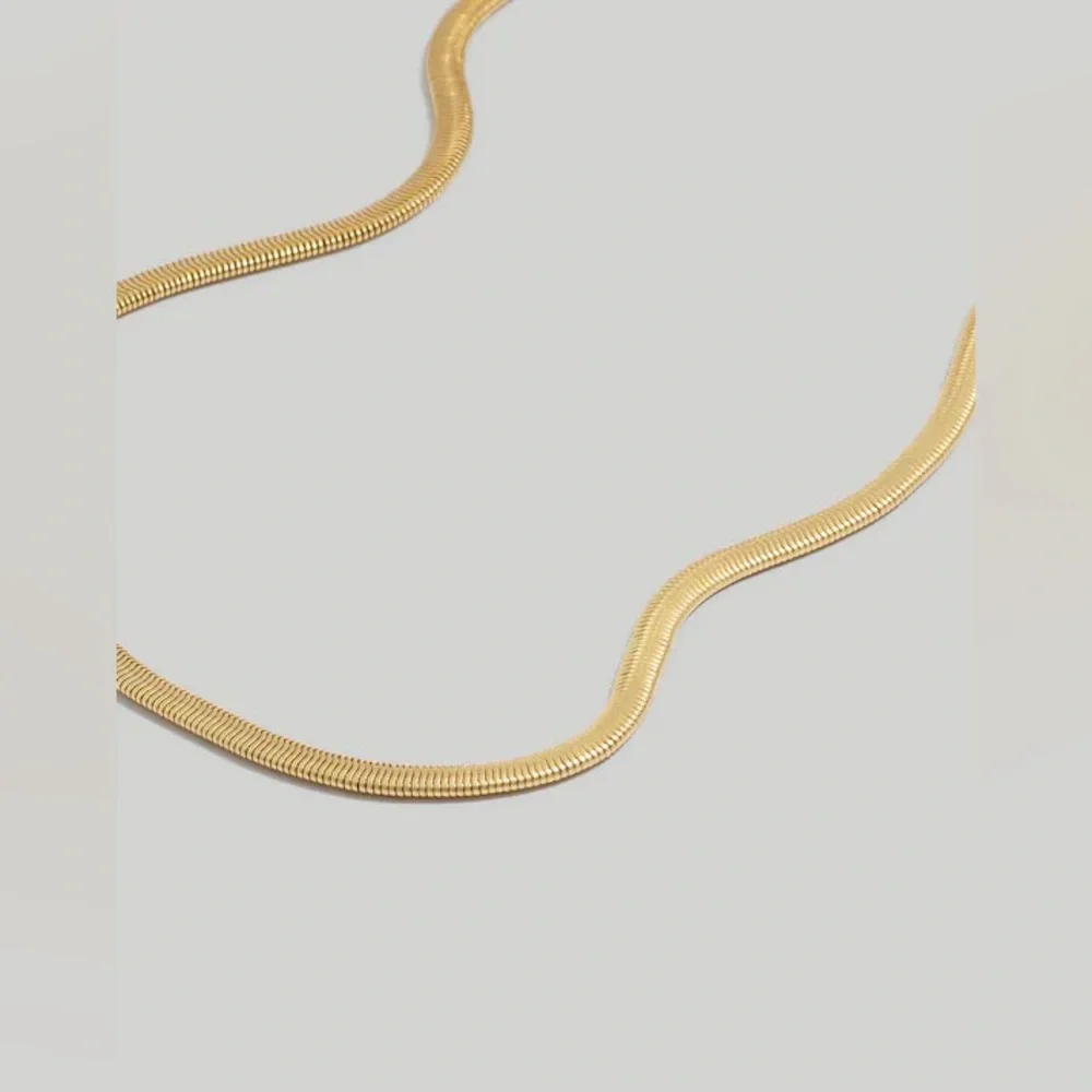 Madewell Herringbone Chain Necklace in Vintage Gold - Picture 3 of 10